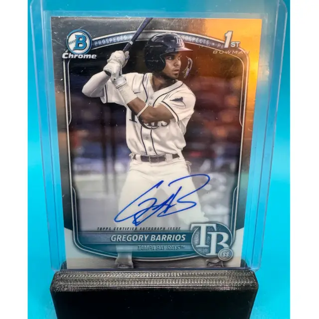 Gregory Barrios 1st Bowman Chrome Auto Tampa Bay Rays