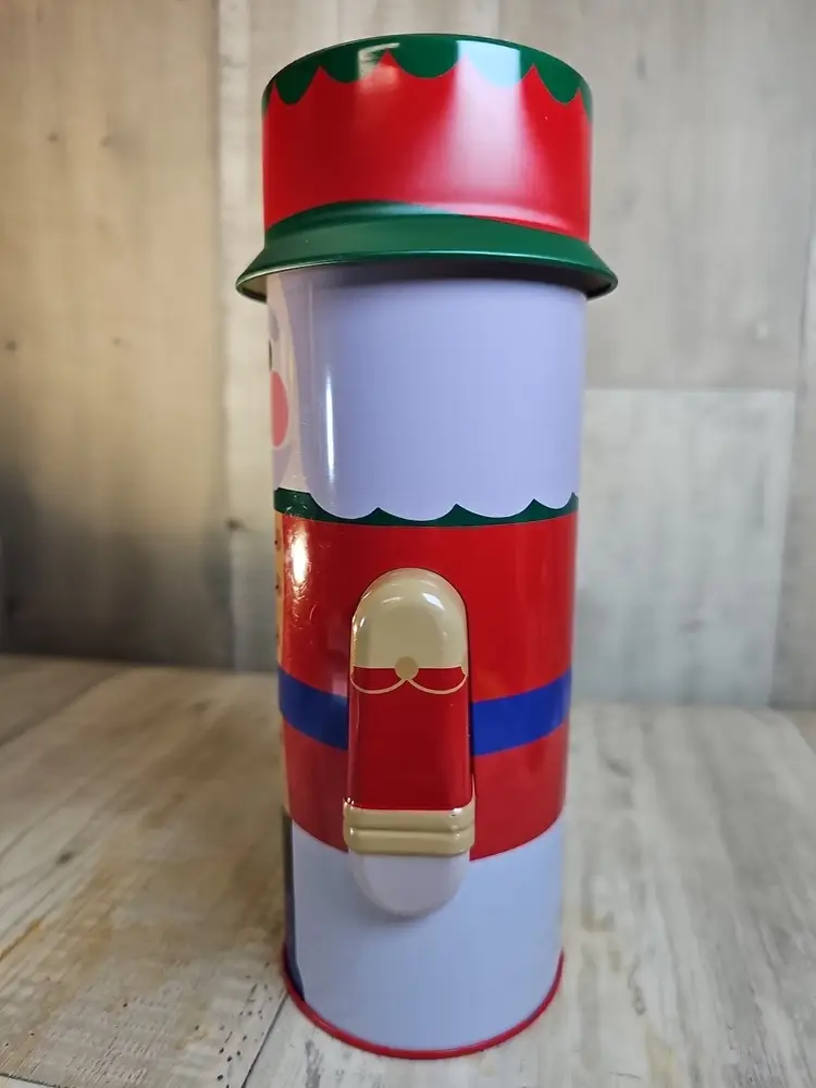 Empty Nutcracker Tin Christmas Holiday Decor 9.5″ Tall Pre-Owned