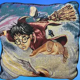 Christmas Gift Idea! Vintage Harry Potter 14x14 Pillow, Free Shipping For This Item Back Is Navy Blue