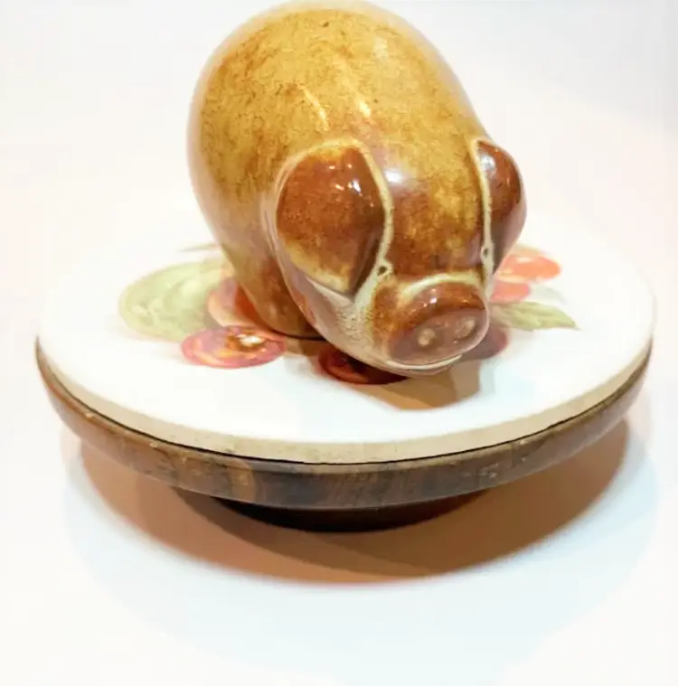 Artist Made Mama Pig Art Nicodemus EJ (Ellen Jennings) Pottery Hand Made Art Mama Pig Collector's Item | Vintage Pig Figurine Nicodemus