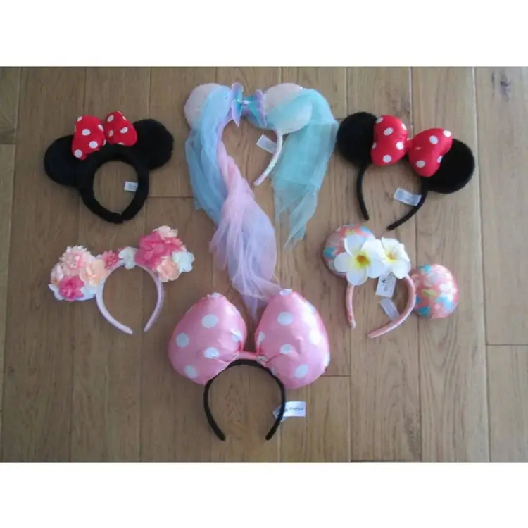 Set of 6 Disney Parks Minnie Mouse Headbands Shanghai Flower Garden and more