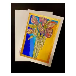 New Original Card With Envelope
Hand Painted On 
5”x7” Watercolor Card
Blank Inside 
Flower Art