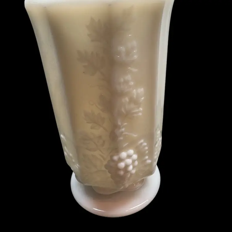 Westmoreland Paneled Grape Milk Glass Vase, 6 in H