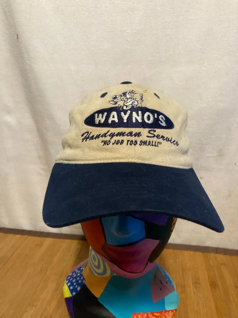 Sportsman Wayno's Handyman Service "NO Job Too Small!" Strapback Dad Hat Mens OS