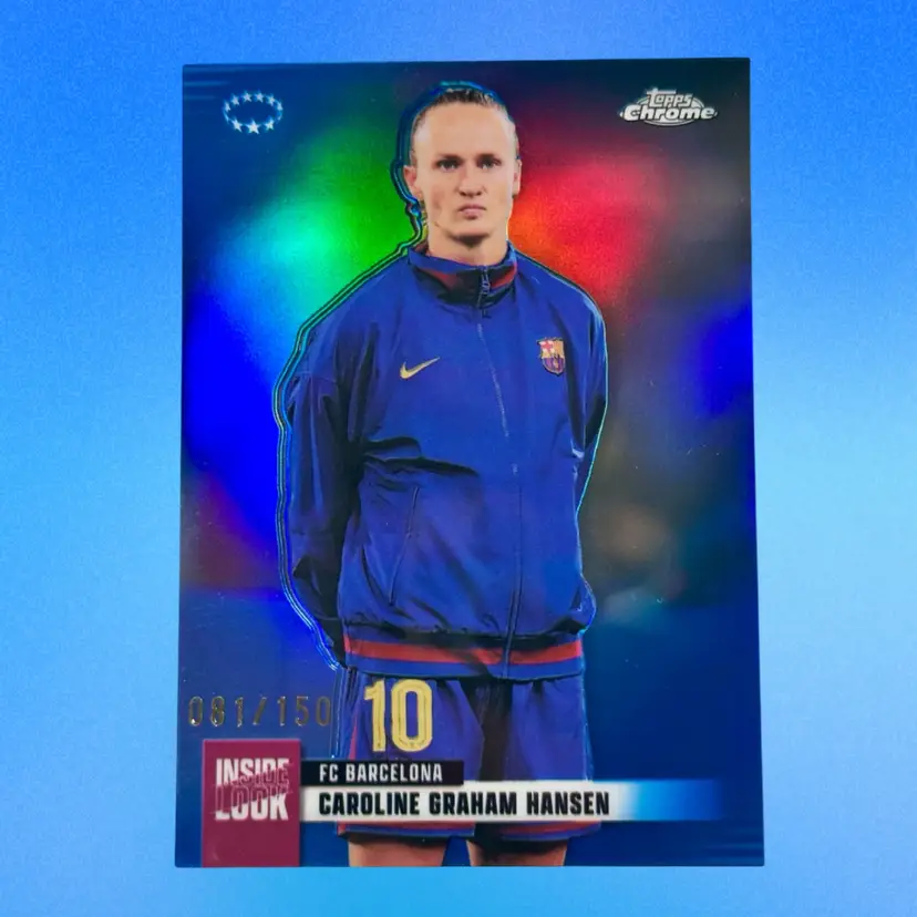 Caroline Graham Hansen Inside Look /150 2025-26 Topps Chrome UCWL Barcelona