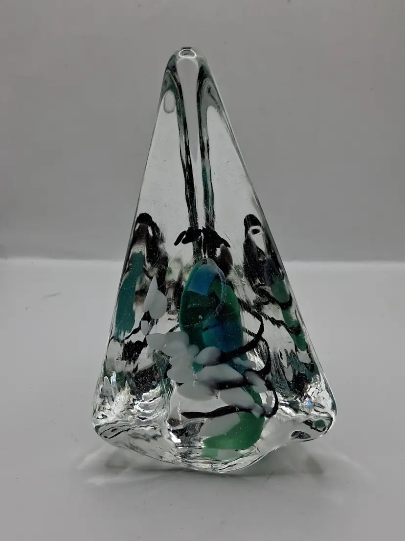 Vintage & Rare 1998 MELTDOWN / LDVL Dichroic  Pyramid Abstract Paperweight
