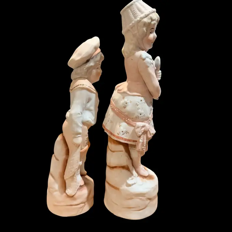 Antique Gebruder German Bisque Figurine  Pair Early 1900’s