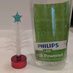Color Changing Fiber Optic 5" Mini Christmas Tree