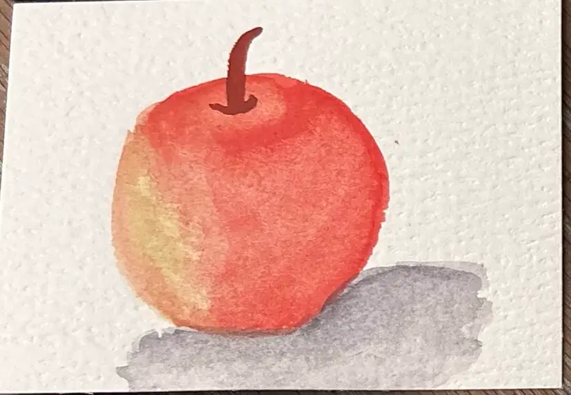Apple - Single ACEO Watercolors Handmade By Me 2.5” X 3.5”