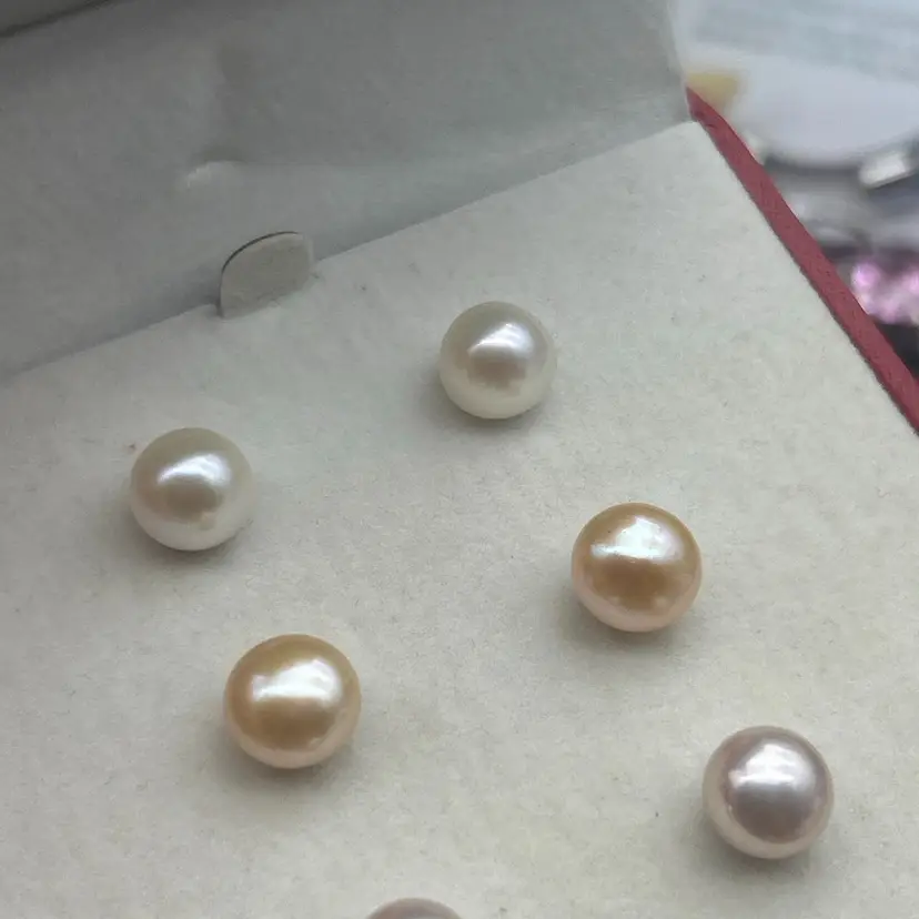 Promise * Set of 3 Genuine Cultured Pearl Stud Earrings – White, Cream & Blush Pearls – Classic Post Earrings – Gift Box