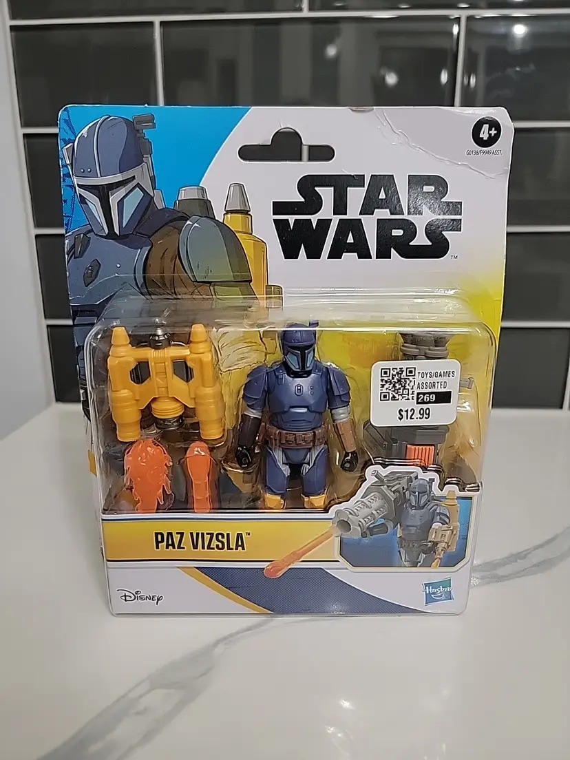 Star Wars Paz Vizsla W/ Jet Pack & Rocket Launcher 4in Figure NEW