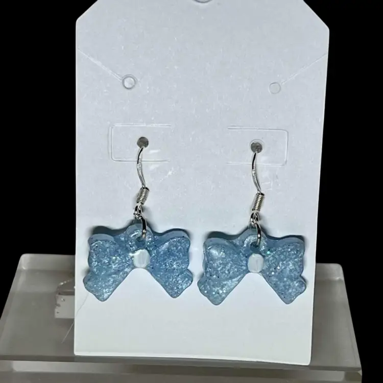 Blue Haze Bow Earrings