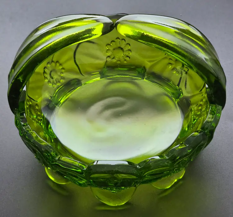 Green Westmoreland glass basket