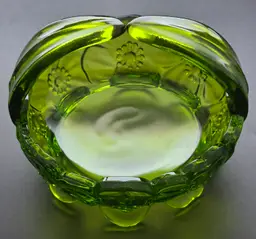 Green Westmoreland glass basket