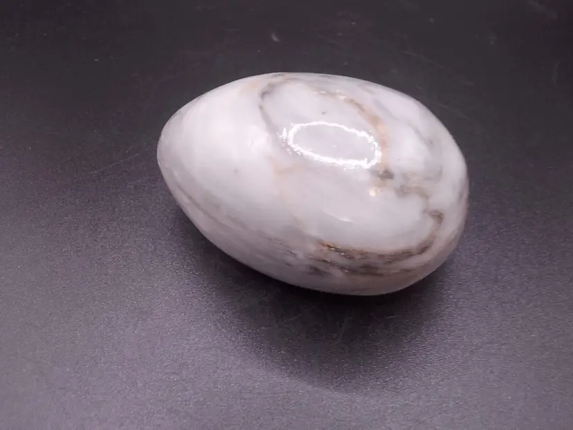 Small marble egg 2" white/gray