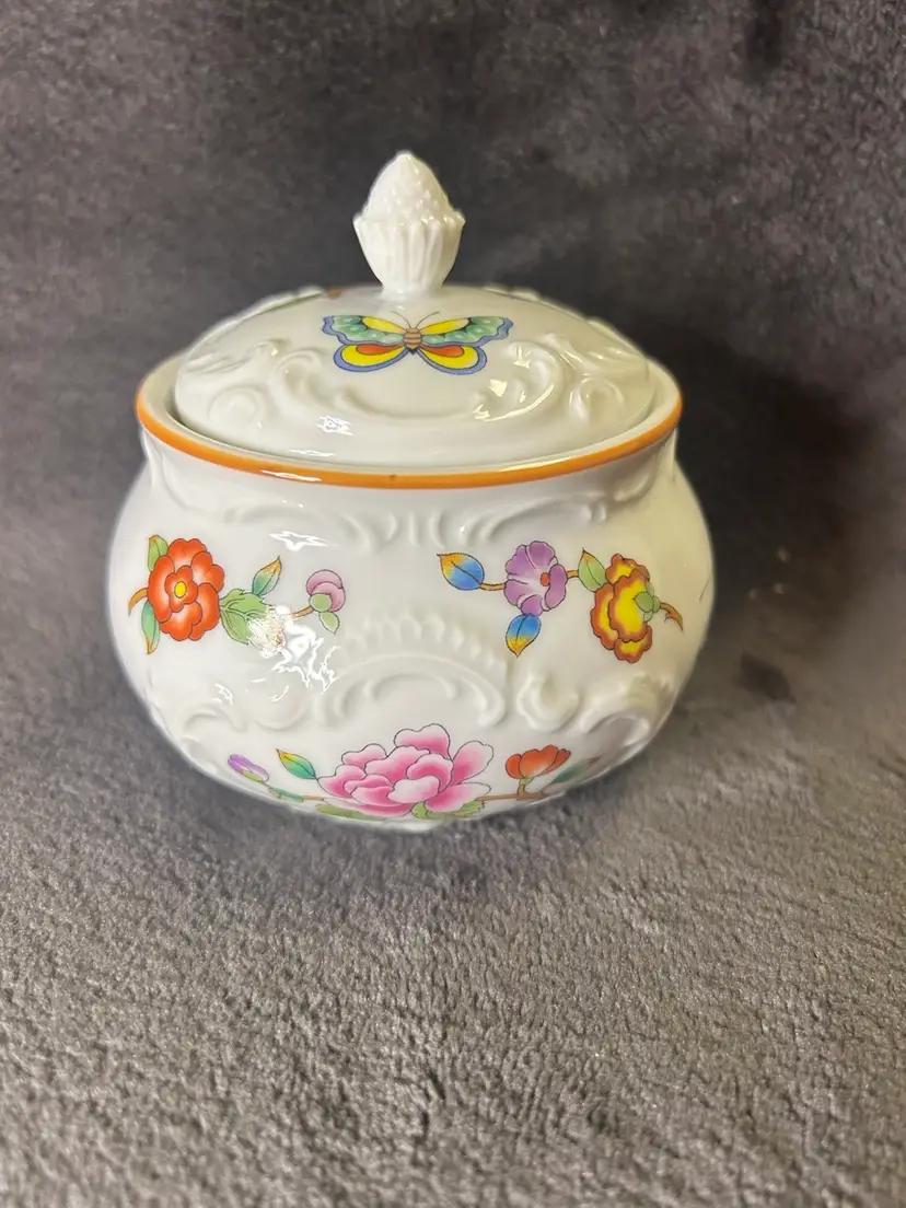 RARE! ESTÉE LAUDER Chinoiserie Porcelain Vanity Tray Dish With Lid