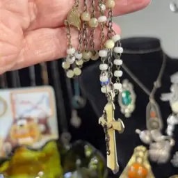2 Glass &. Brass Rosaries 1 - 17” With 4” Tail :: 1 - 20” With 6” Tail
