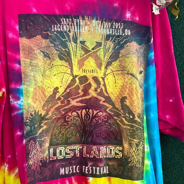 Lands Music Festival, Tie-dye Shirt, Tour Dates On The Back, 2017