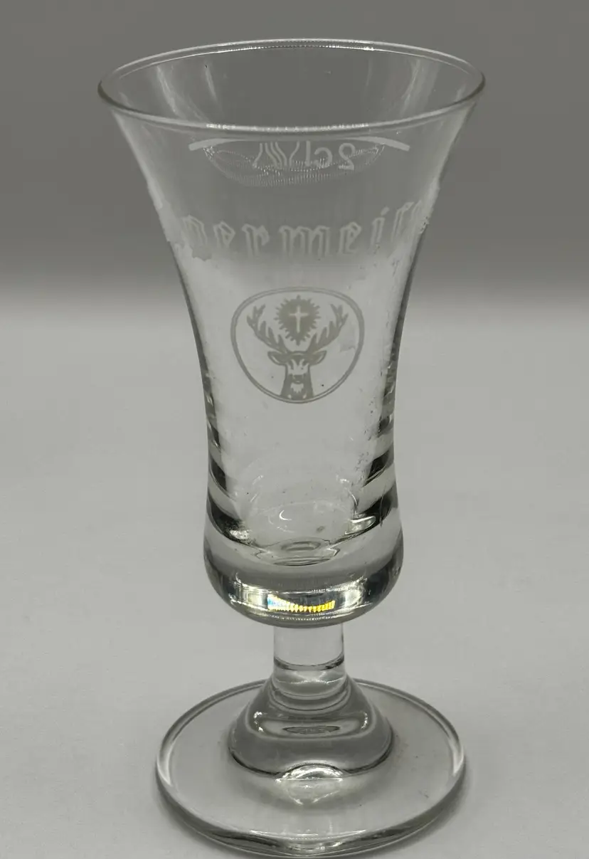 Vintage Jägermeister Deer Etched Cordial Shot Glass, Barware Collectible, By Jäegermeister, Made In SE Germany