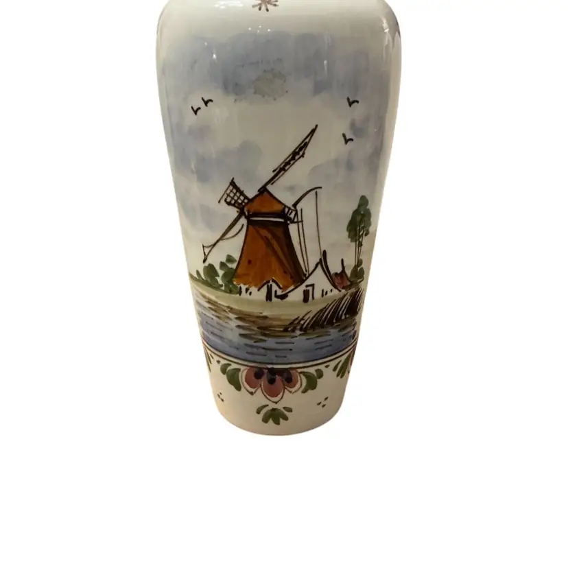 Delft Hand Painted Earthenware Vase
