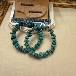 Sterling Wire Turquoise Earrings