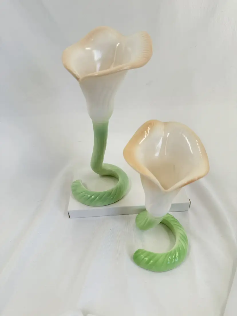 Calla Lilly Candlestick / Vase set of 2
