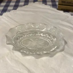Art Deco Bagley Frosted Oval Trinket Dish Vanity Soap Dish