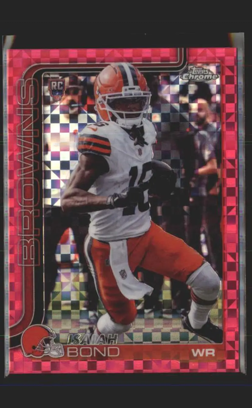 Isaiah Bond 2025 Topps Chrome #341 Hot Pink X-Fractor - (140) - Cleveland Browns