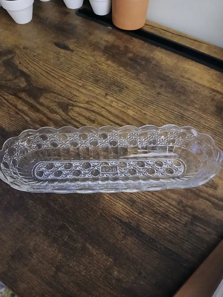 Vintage Avon Glass Dish - Daisy & Button Pattern