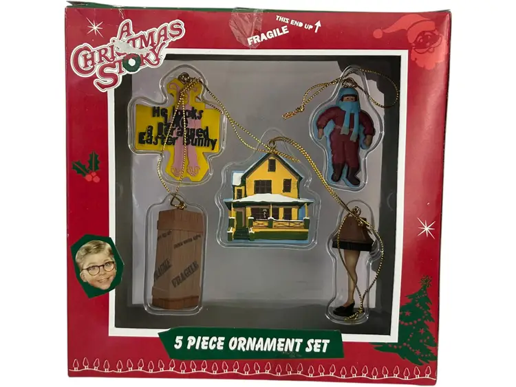 Kcare A Christmas Story 5 Piece Christmas Ornament Set