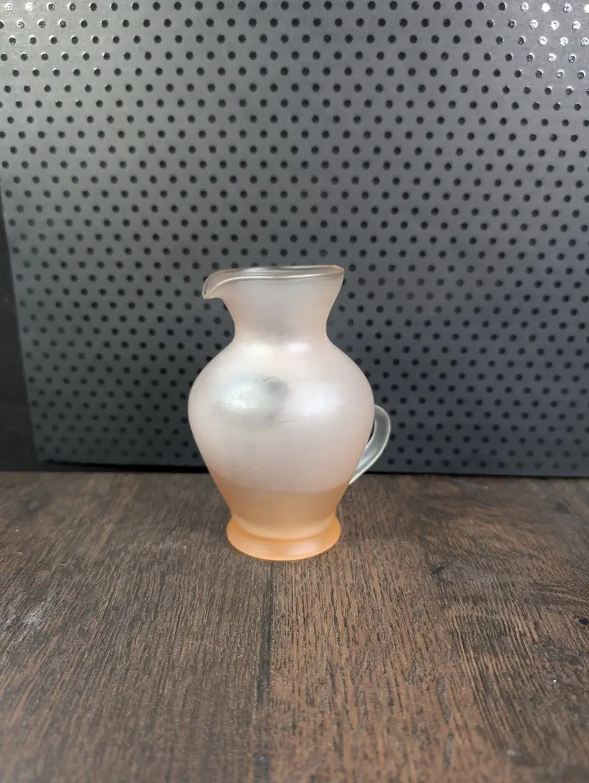 Vintage Lefton 1930's Pink Satin Glass Urn Vase with Tight Handles