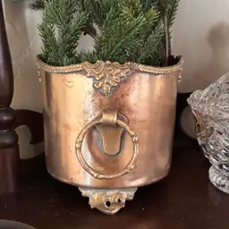 Vintage Solid Brass Footed Planter