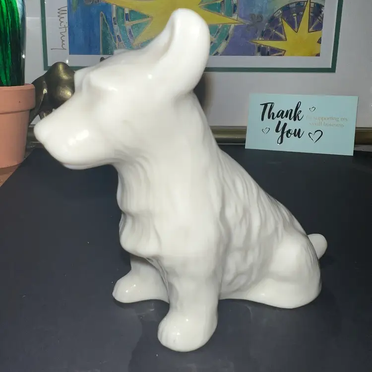 #06 - Vintage Belleek Scottish Terrier Dog  Perfect Condition