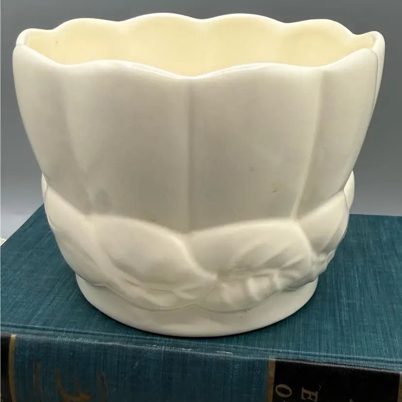 🐞Vtg Red Wing USA Art Pottery Ivy Leaves Planter 5.5x4”