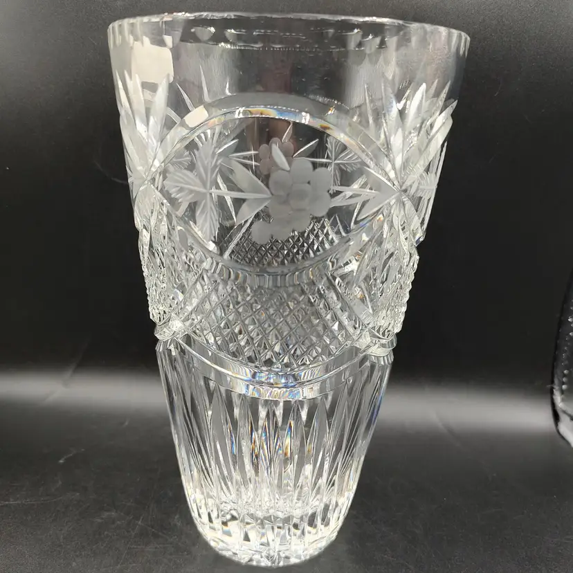 Vtg Crystal Clear Industries Lead Crystal Vase