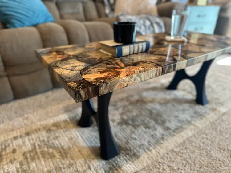 Puzzled Pine Epoxy Coffee Table