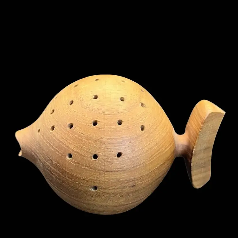 Vintage MCM Teak Blow Fish Toothpick Holder Arne Basse Denmark