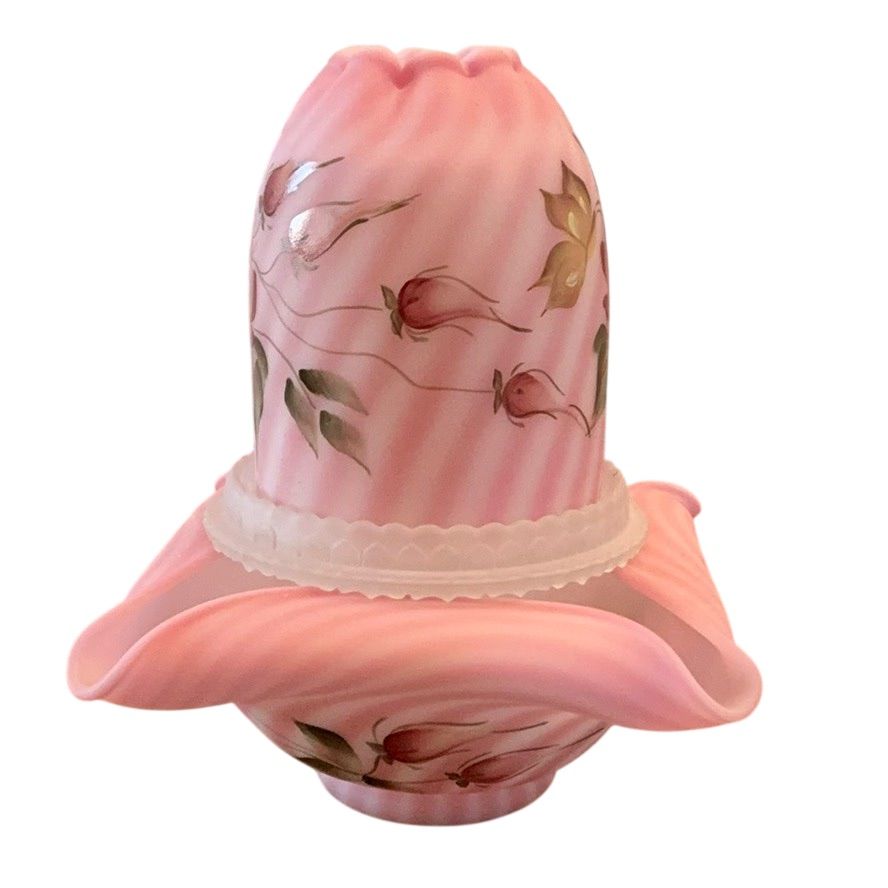 Niknax · Fenton 3-piece Rosalene Spiral Optic Fairy Lamp HP By