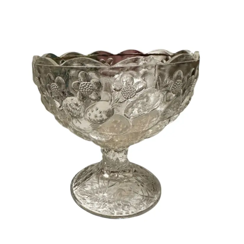 Vintage crystal pedestal compote bowl