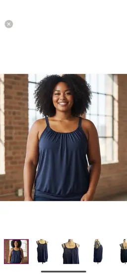 Lane Bryant Navy Blue Swim Top