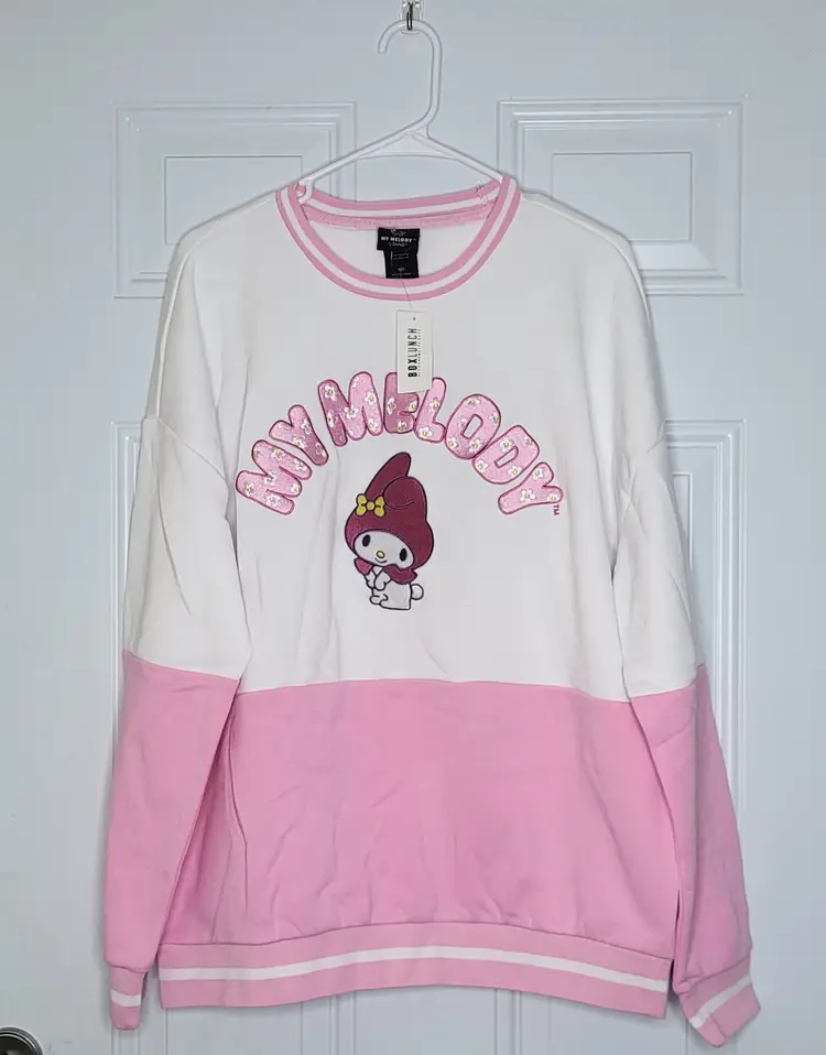 Sanrio My Melody Embroidered Panel Crewneck - BoxLunch Exclusive - Size Medium
