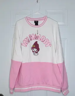 Sanrio My Melody Embroidered Panel Crewneck - BoxLunch Exclusive - Size Medium