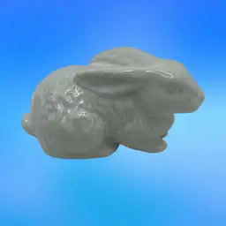 Ceramic White Glazed Bunny Rabbit, 4” Wide x 2-1/2” Tall