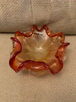 Murano Candy Dish 7 X 2 1/4 Inches