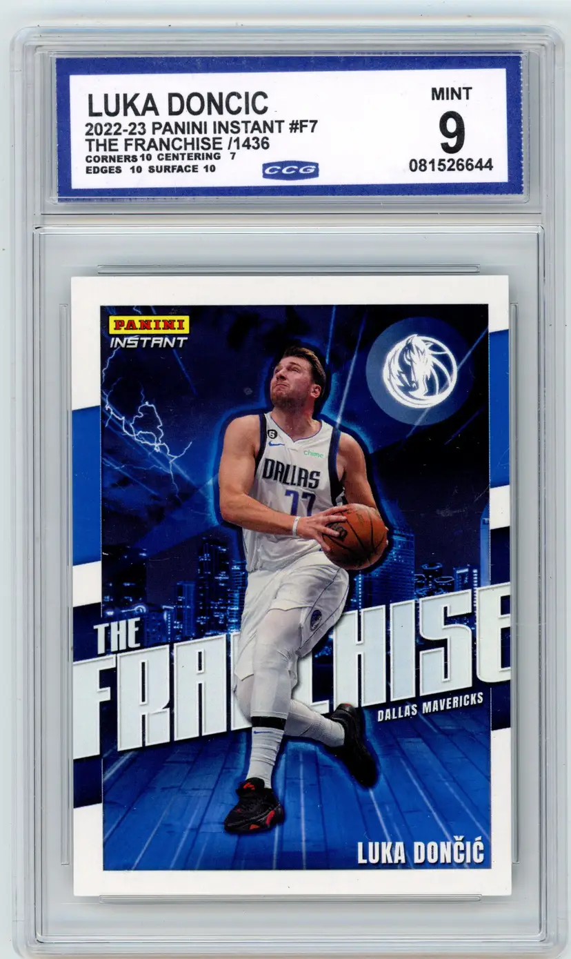 2022-23 Panini Instant LUKA DONCIC /1436 The Franchise SP #F7 MAVERICKS CCG 9 MINT