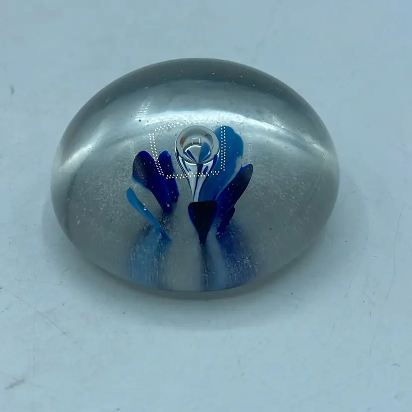 Half Paperweight With Blue