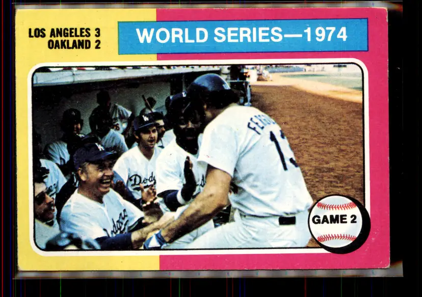 World Series Game 2 1975 Topps #462 - Los Angeles Dodgers/Oakland Athletics - (pk1-9)