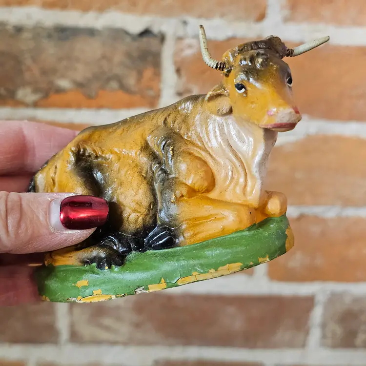 Vintage Italian Nativity Figures Lot Holy Family, Cow, Camel, Donkey, Tree