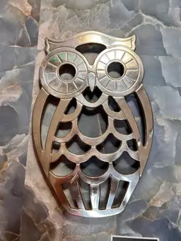 Silverplate Owl Trivet