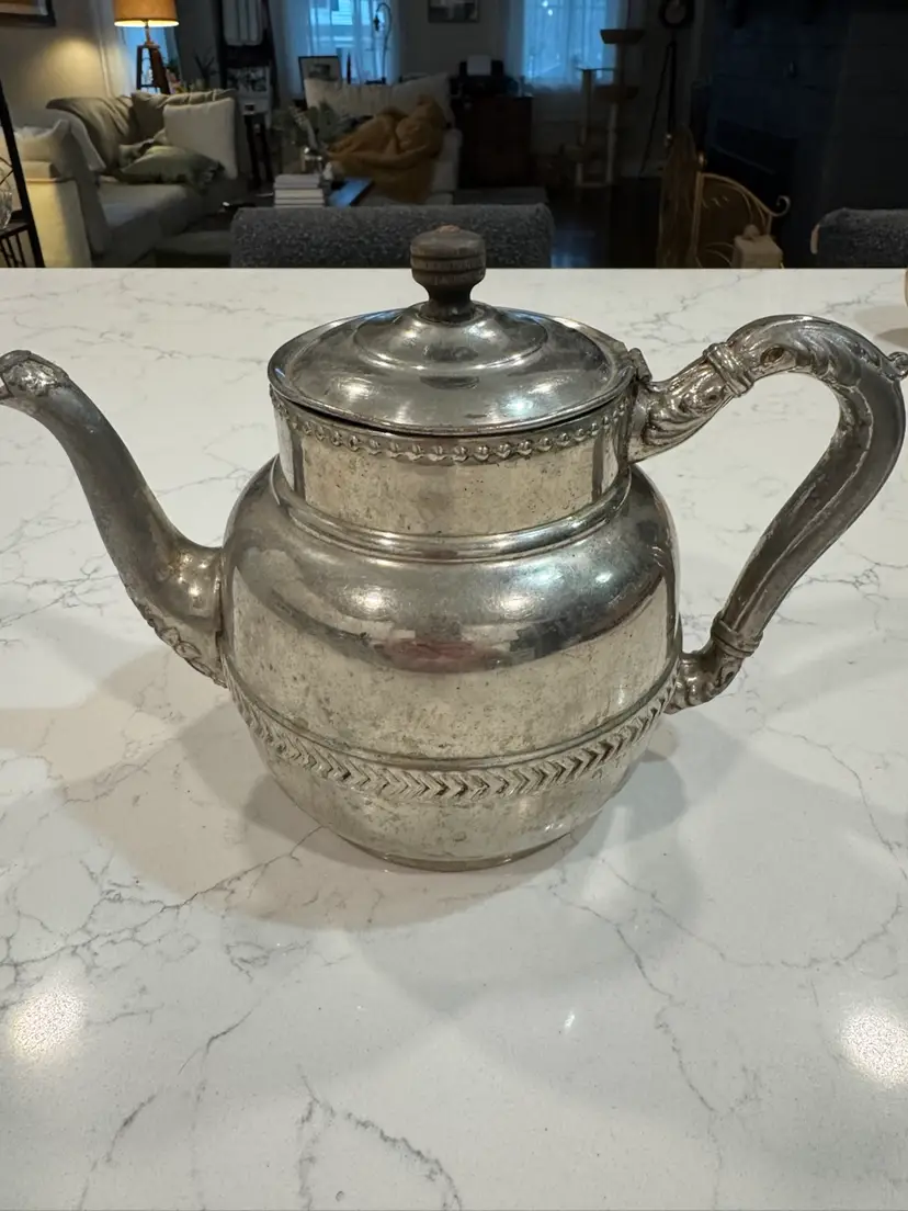 Antique Ornate Silver Plate Teapot